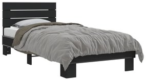 Giroletto Nero 90x200 Cm İn Legno Multistrato E Metallo /