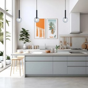 Lampadario a sospensione con filo NIKO 1xG9/9W/230V diametro 15 cm nero