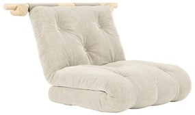 Poltrona color crema allungabile con rivestimento in velluto a coste Hooked – Karup Design