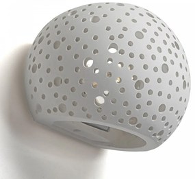 Applique da Parete in Gesso traforato Pitturabile G9 Materiale Gesso