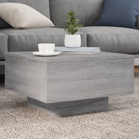 Tavolino Da Soggiorno Con Luci Led Grigio Sonoma 55x55x31 Cm /