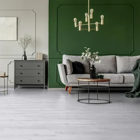 Pavimento SPC in spc flottante clic passaggio molto intenso Cervinia rovere sbiancato Sp 5.7 mm GERFLOR con sottopavimento integrato 2.39 m²
