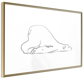 Poster  Resting Polar Bear  Cornice Quadri Cornice d'oro, Larghezza x Altezza Home decor 45x30