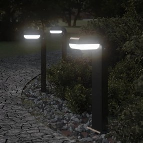 Lampade Per Esterni 3 Pz Nere 50 Cm İn Alluminio Pressofuso /