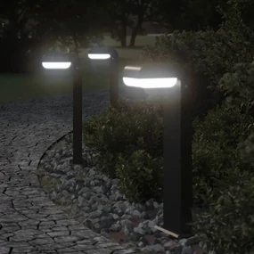 Lampade Per Esterni 3 Pz Nere 50 Cm İn Alluminio Pressofuso /