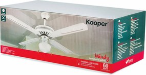 Ventilatore da Soffitto con 4 Pale e Lampada Ø130cm 3 Velocità  Kooper Windy Bianco...