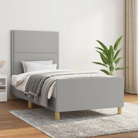Giroletto Senza Materasso Grigio Chiaro 100x200 Cm Tessuto /
