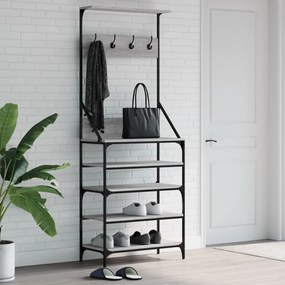 Appendiabiti Con Porta Scarpe Grigio Sonoma 70x34x184 Cm /