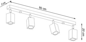 Sollux SL.1038 - Faretto KEKE 4xGU10/40W/230V quercia
