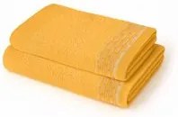 Coppia asciugamani spugna viso e ospite giallo