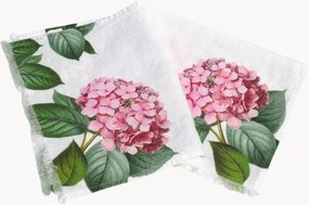 Set di 2 asciugamani ospite in lino Hydrangea