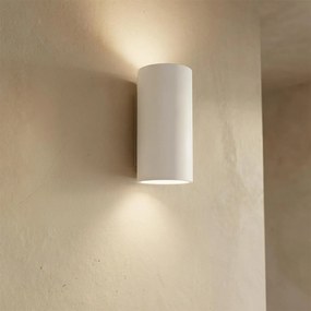 Applique da Parete 2xGU10 Cilindrica Ø120mm in Gesso Pitturabile