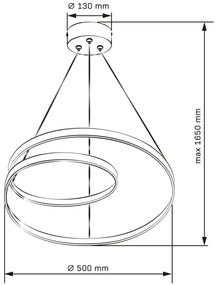 Lampadario LED a sospensione con filo ZEFIRA LED/40W/230V 4000K diametro 50 cm cromo
