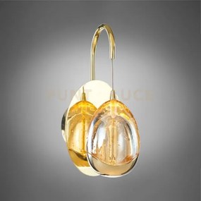 Lampada da parete golden egg, led oro, 4,8w, 3000k 280lm, 16x9xh21cm