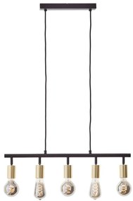 Brilliant - Lampadario a sospensione su cavo TIFFANY 5xE27/28W/230V nero/ottone