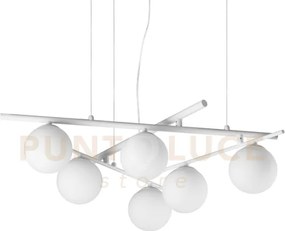 Atlas sospensione 6 luci attacco g9 colore bianco in metallo e diff...