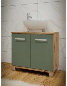 Mobile da bagno VENOM verde/rovere artisan