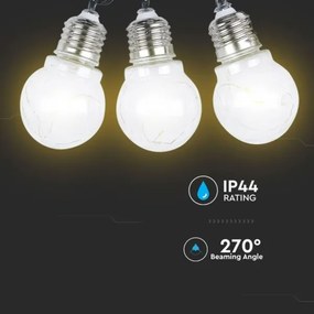 Catena LED solare 10xLED/1W/1,2V 1xAA 2 m IP44 3000K 300 mAh