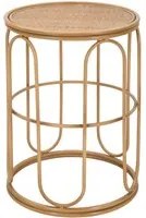 Tavolino Basso 40x55 cm in Metallo Piano in Rattan