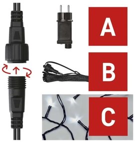 Catena LED da esterno natalizia 100xLED/15m IP44 bianco freddo