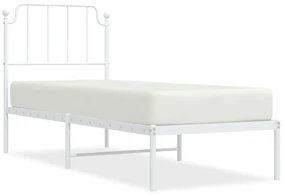 Giroletto con testiera metallo bianco 75x190 cm