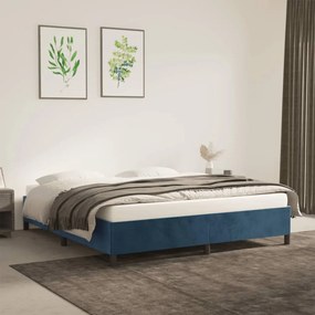 Giroletto Senza Materasso Blu Scuro 180x200 Cm İn Velluto /