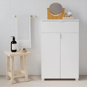 Armadietto bagno a terra Essential SENSEA 1 cassetto 2 ante P 32 x L 50 x H 84 cm bianco laccato truciolare
