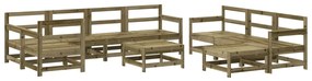 Set divani da giardino 10 pz con cuscini legno impregnato pino