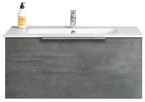 Mobile da bagno sotto lavabo Portland grigio L 89 x H 40 x P 45.5 cm 1 cassetto, lavabo non incluso
