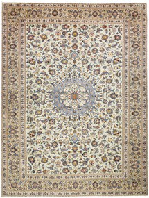 Kashan Tappeto persiano 410 x 310 Beige (Iran) Annodato A Mano