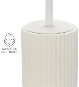 Scopino wc bianco in ceramica soft touch con setole nere Spring
