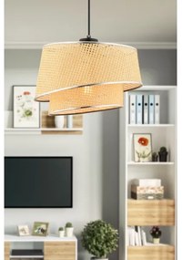 Lampadario a sospensione con cavo BARETTE 1xE27/60W/230V beige/cromo lucido