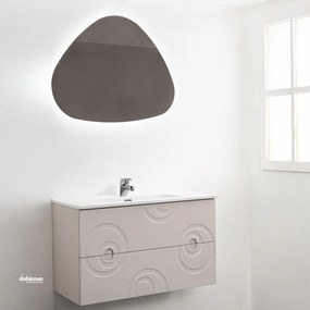 Mobile Bagno Sospeso "Vertigo" Da 60 Cm Composto Da Due Cassetti Finitura Cashmere