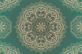 Carta da parati – Mandala su sfondo turchese