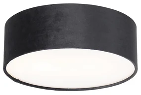 Plafoniera moderna nera 30 cm con interno oro - Drum