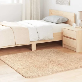 Tappeto Shaggy A Pelo Lungo Navarra Beige 120x120 Cm Poliestere /