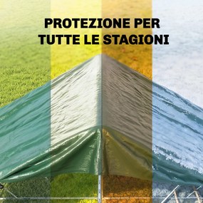 Telo Impermeabile 6x8 m con 28 Occhielli per Fissaggio in PE Resistente agli Strappi da 90 GSM Verde...