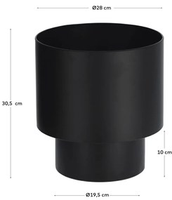 Kave Home - Vaso Mash rotondo in metallo nero Ã˜ 28 cm