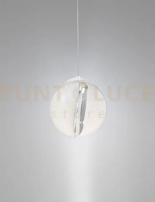 Poc sospensione 25 cristallo bianco montatura bianco opaco 1 luce a...