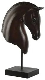 Statua Decorativa Home ESPRIT Nero Marrone scuro Cavallo 27 x 13 x 42,5 cm