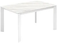 Tavolo Allungabile 140/190x90x76 cm in Metallo David Marmo Bianco Opaco