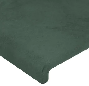 Testiera ad orecchio verde scuro 163x23x118/128cm in velluto