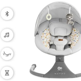 KINDERKRAFT - Altalena per bambini con melodia 2in1 LUMI grigio chiaro