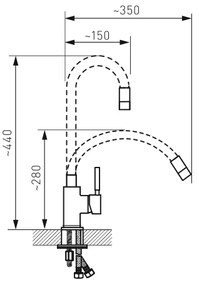 FERRO - Rubinetto per lavello con braccio flessible acciaio inossidabile/bianco
