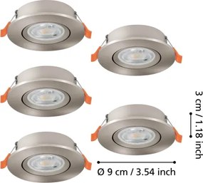 Eglo 902269 - Set da 5 faretti da incasso a LED BARRANCO LED/4,8W/230V cromato