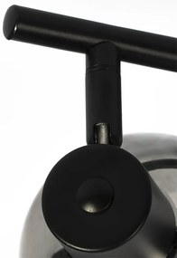 Plafoniera Art Déco nera con vetro fumé 2 luci - Vidro