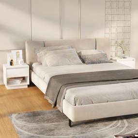 Comodini 2 Pz Bianchi 45x34x44 Cm İn Truciolato /