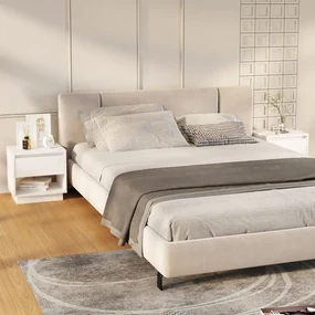 Comodini 2 Pz Bianchi 45x34x44 Cm İn Truciolato /