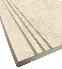Bordo per piscina in gres porcellanato ECODADO+ Gradone Gres scanalat. beige 30x60x2 L 60 x H 60 cm, Sp 20 mm