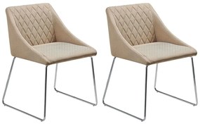 Set di 2 sedie tessuto beige ARCATA Beliani
